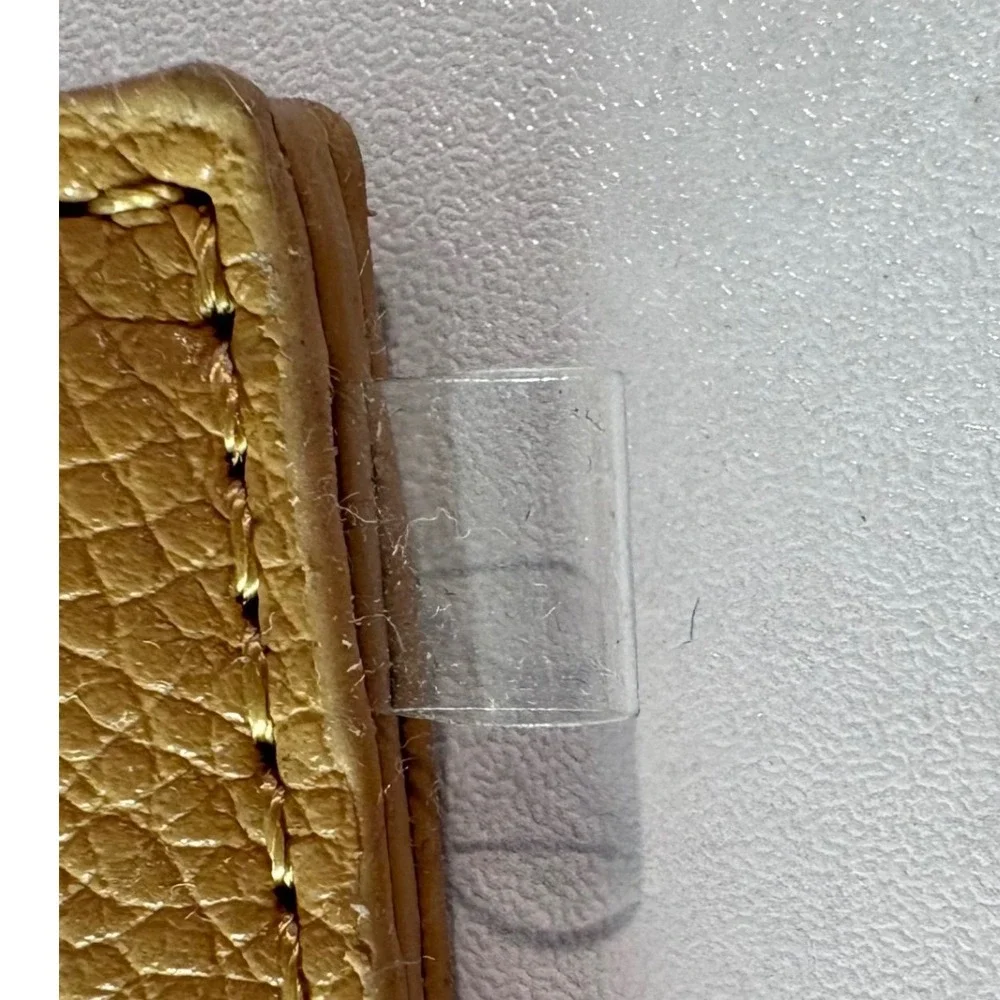 Anne Klein Tan Pebbled Faux Leather Glasses Case and Key Ring Pouch Set